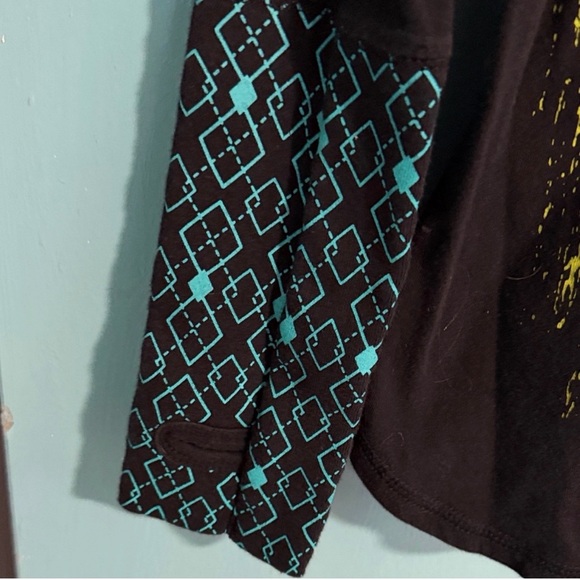 Self Esteem Black and Blue Heart Long Sleeve Top - Picture 3 of 5